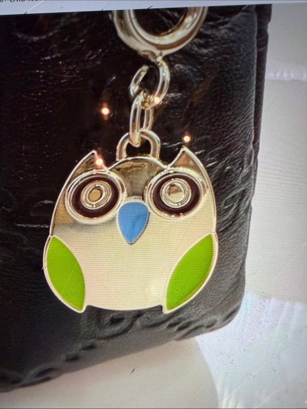 Gucci Enamel Owl CHARM ONLY in White, Lime Green & Sky Blue. Keychain EUC - Picture 2 of 16